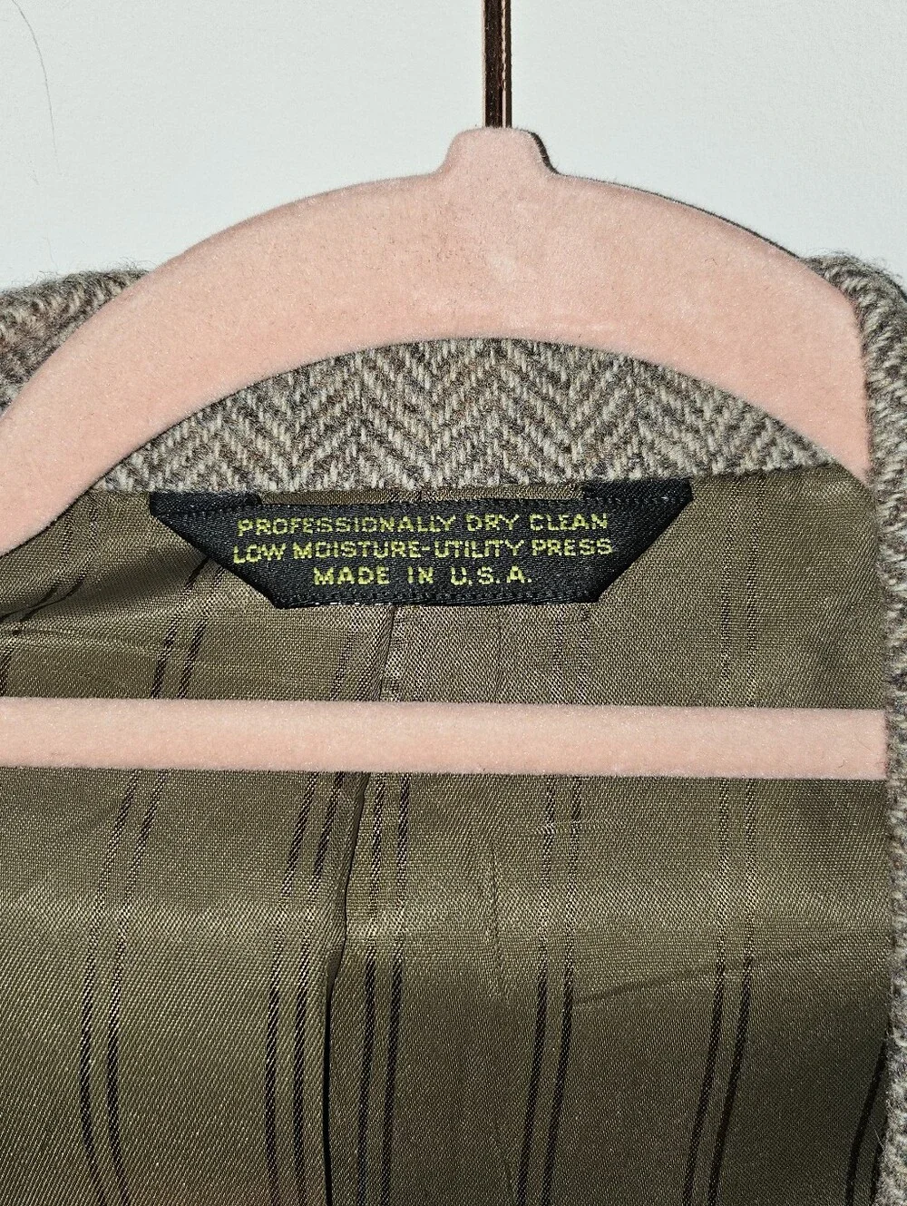 Pure Shetland Wool Tan Blazer Jacket XL Academia